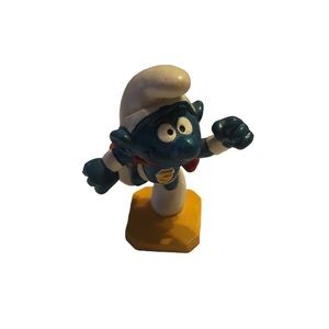 Vintage Superman Smurf Peyo Yellow Base Bully Germany 80ies